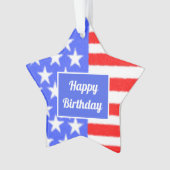 Happy Birthday America personaliseren Ornament (voorkant)