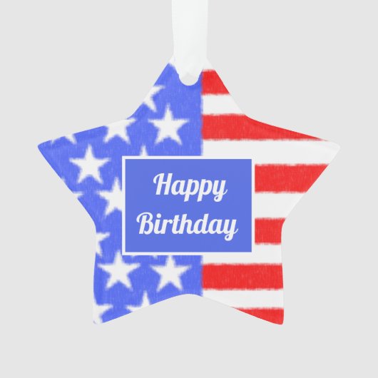 Happy Birthday America personaliseren Ornament (voorkant)