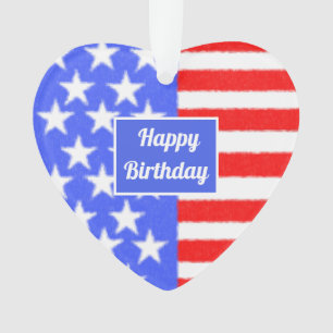 Happy Birthday America personaliseren Ornament
