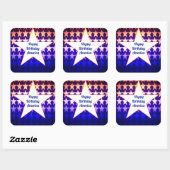 Happy Birthday America personaliseren Vierkante Sticker (Vel)