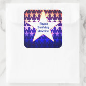 Happy Birthday America personaliseren Vierkante Sticker (Tas)