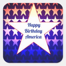 Happy Birthday America personaliseren Vierkante Sticker