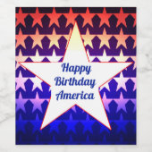 Happy Birthday America personaliseren Wijn Etiket (Enkel label)
