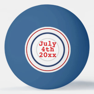 Happy Birthday America Red White & Blue Rings Pingpongbal