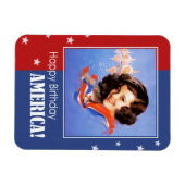 Happy Birthday, America. Retro Pin-Up Magneet (Horizontaal)