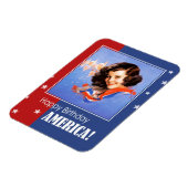 Happy Birthday, America. Retro Pin-Up Magneet (Linkerzijde)