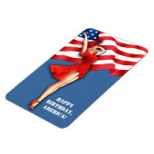 Happy Birthday, America. Retro Pin-Up Magneet (Linkerzijde)