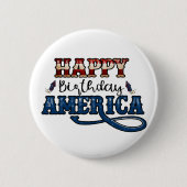Happy Birthday America USA Ronde Button 5,7 Cm (Voorkant)