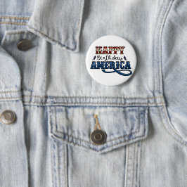 Happy Birthday America USA Ronde Button 5,7 Cm