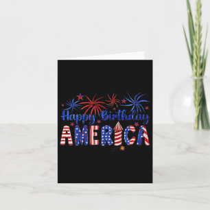 Happy Birthday America Vuurwerk Vlag VS Vlag 4e va Kaart