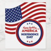 Happy Birthday America Wine Label Set Wijn Etiket (Enkel label)