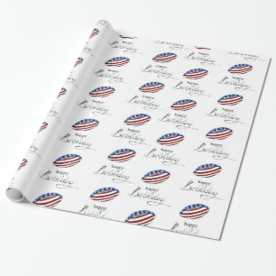 Happy Birthday American Football Ball Cadeaupapier