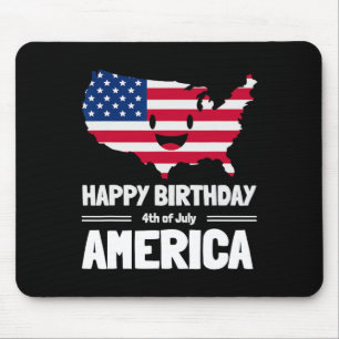 Happy Birthday Amerika 4 juli Amerikaanse vlag M Muismat