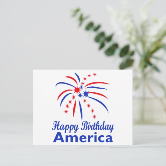 Happy Birthday Amerika Briefkaart (Staand voorkant)