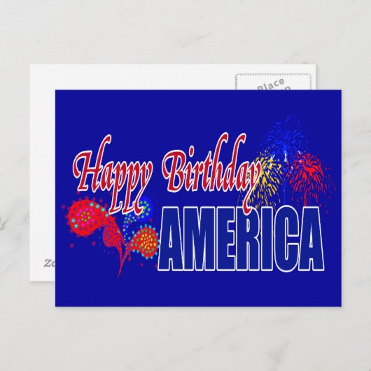 Happy Birthday Amerika Briefkaarten (Voorkant / Achterkant)