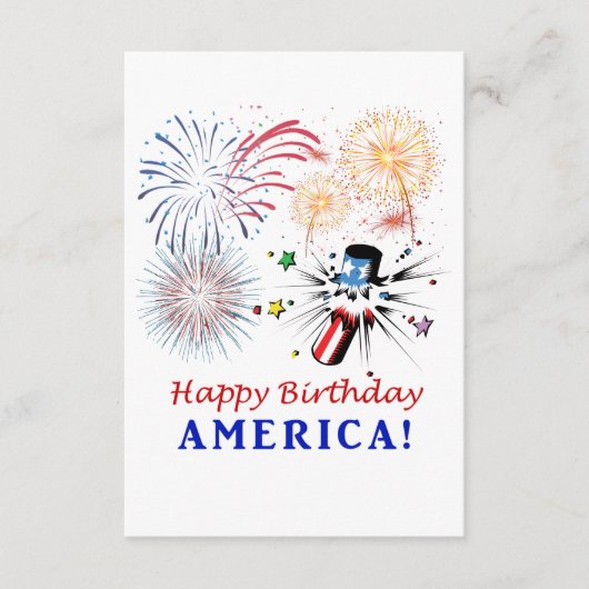 Happy Birthday Amerika Informatiekaartje (Voorkant)