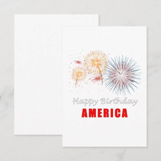 Happy Birthday Amerika Informatiekaartje (Voorkant / Achterkant)