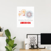 Happy Birthday Amerika Poster (Thuiskantoor)