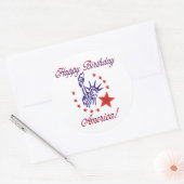 Happy Birthday Amerika Ronde Sticker (Envelop)