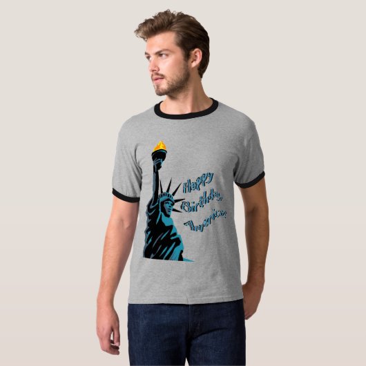 Happy Birthday Amerika T-shirt (Voorkant volledig)