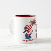  Happy Birthday Amerika Tweekleurige Koffiemok (Voorkant links)