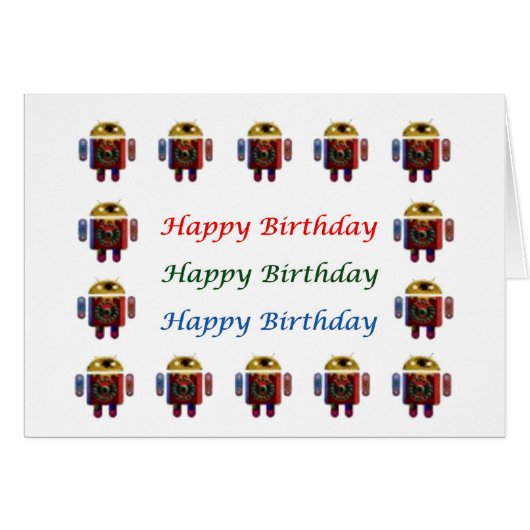 Happy Birthday ANDROID Happy Birthday (Voorkant Horizontaal)