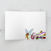 Happy Birthday Angel Oekraïense volkskunst Kaart (Binnen)