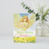 Happy Birthday Angel with Wreath Briefkaart (Staand voorkant)