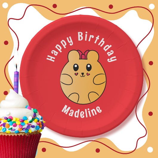 Happy Birthday Animal Cartoon gepersonaliseerd roo Papieren Bordje