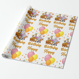 Happy Birthday Animal Collectie Wrapping Paper Cadeaupapier