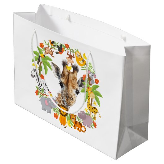Happy Birthday Animals Large Gift Bag Groot Cadeauzakje (Achterkant Gekanteld)