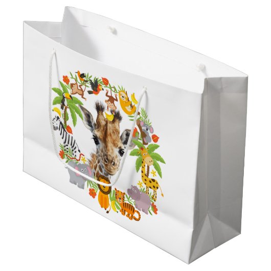Happy Birthday Animals Large Gift Bag Groot Cadeauzakje (Voorkant Gekanteld)