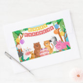 Happy Birthday Animals Rechthoekig ticker Rechthoekige Sticker (Envelop)