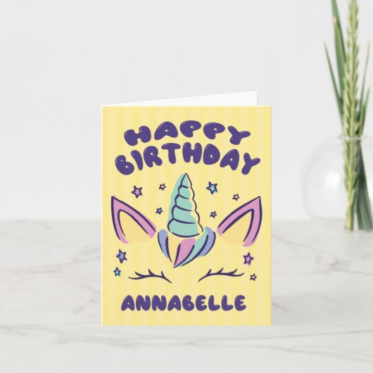 Happy Birthday Annabelle  | Unicorn Birthday Card Kaart (Voorkant)