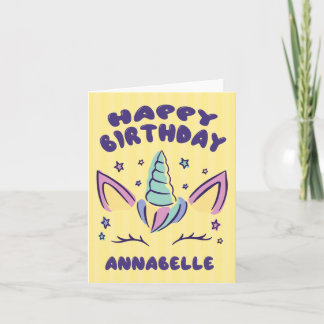 Happy Birthday Annabelle  | Unicorn Birthday Card Kaart