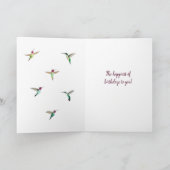 Happy Birthday Anna's Hummingvogels Kaart (Binnen)
