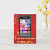 Happy Birthday Anti Aging Phone App Card Kaart (Gele Bloem)
