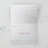 Happy Birthday apple bloesems op hout Bedankkaart (Binnen)