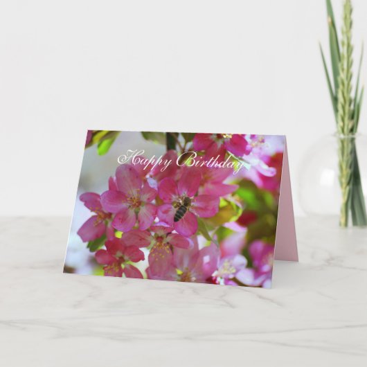 Happy Birthday Apple Blossom, Honey Bee Kaart (Voorkant)