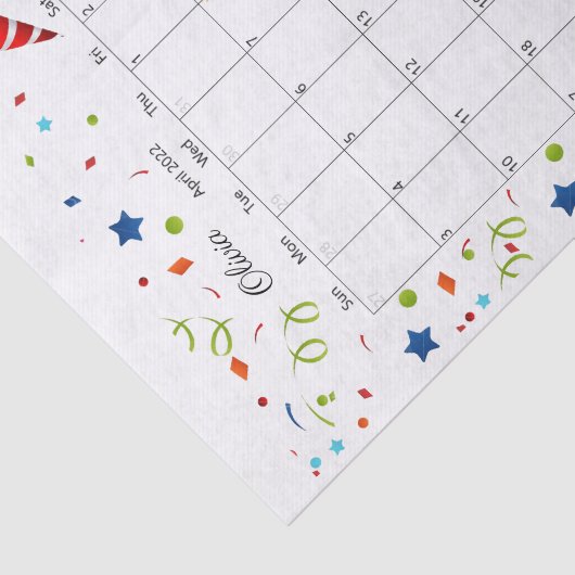 Happy Birthday April 2022 Weefselpapier Tissuepapier (Detail)