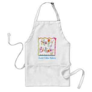 Happy Birthday Apron Business op maat Standaard Schort