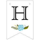 Happy Birthday aqua, gele bloemen schattige bloem Vlaggetjes (Tweede vlag)