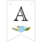 Happy Birthday aqua, gele bloemen schattige bloem Vlaggetjes (Derde vlag)