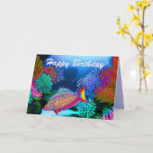Happy Birthday Aquarium Fish Kaart (Gele Bloem)