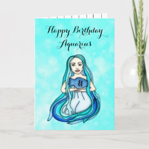 Happy Birthday Aquarius Horoscope Kaart