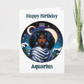 Happy Birthday Aquarius |  Inside Coloring Page Kaart (Voorkant)