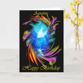 Happy Birthday Aquarius - Wassermann Kaart (Gele Bloem)