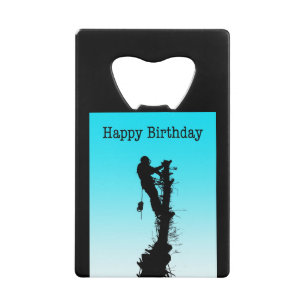 Happy Birthday Arborist Tree Surgeon Rigning Tree Creditkaart Flessenopener