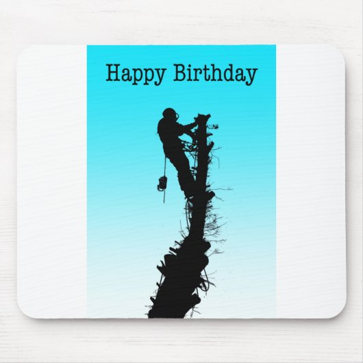 Happy Birthday Arborist Tree Surgeon Rigning Tree Muismat (Voorkant)