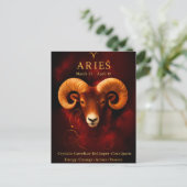 Happy Birthday Aries | Birthstone Post Card Briefkaart (Staand voorkant)